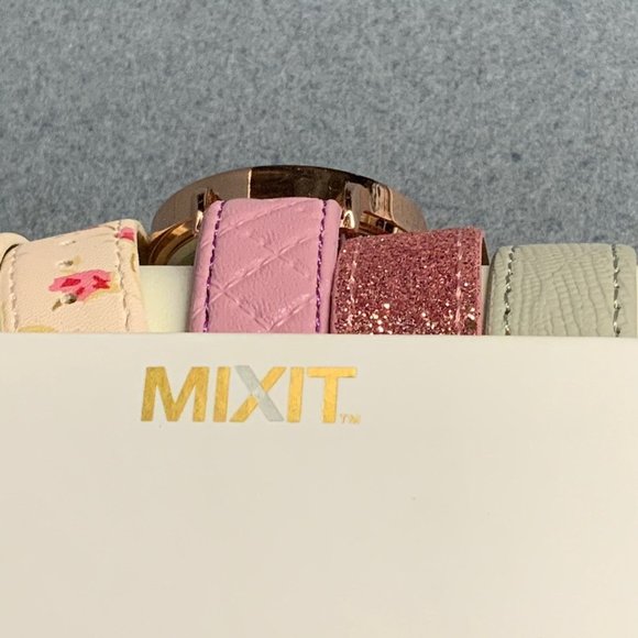 Mixit Womens Watch 5 Interchangeable Straps Barbie Rose Gold Pink Floral Reptile - Picture 6 of 8